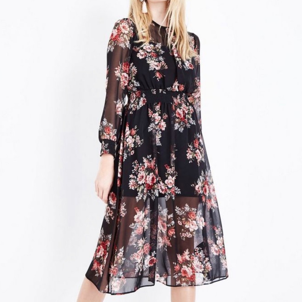 New look Shirred Waist midi dress